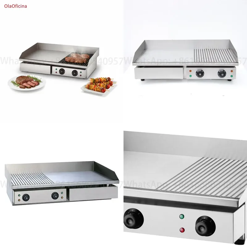 Commercial Kitchen Griddle - Chapa Elétrica Profissional de 4.4KW em