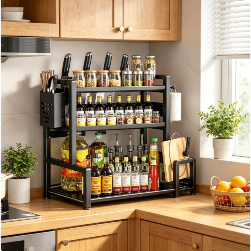 Commercial Kitchen Knife Holder - Organizador de Temperos para Cozinha, Suporte