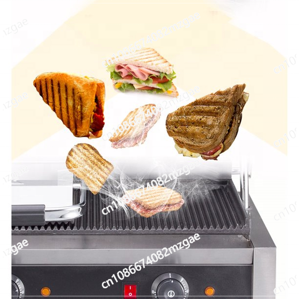 Commercial Kitchen Griddle - Máquina de Grelhar Panini Elétrica Comercial