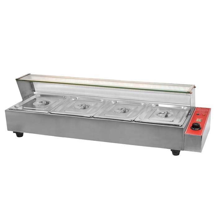 Bain Marie Food Warmer - Chaleira elétrica comercial para sopa, display